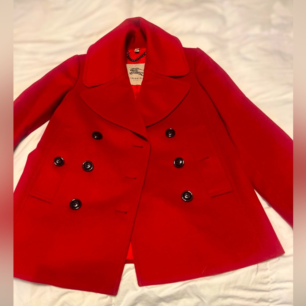 Burberry Red Pea-coat US size 2